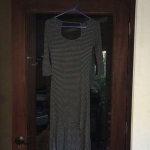 High-low striped dress
